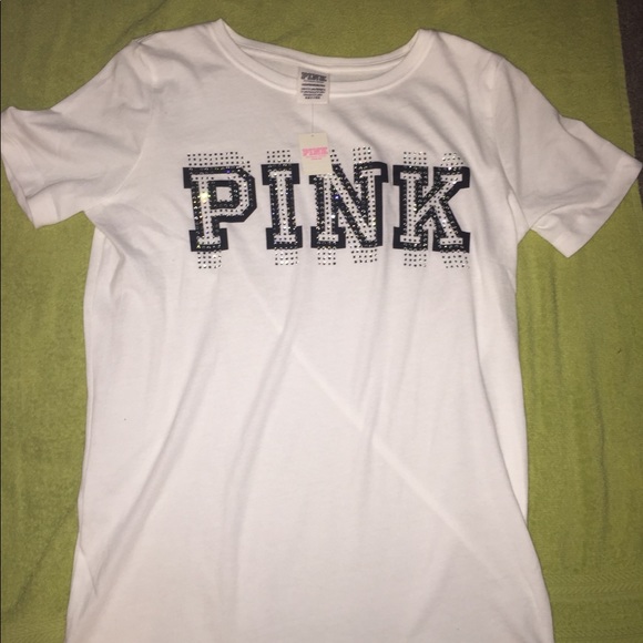PINK Victoria’s Secret White T-shirt - Picture 1 of 2